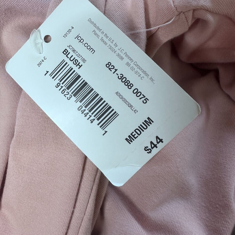 NWT  Belle + Sky Pink Front Twist Top With Tiered Ruffled Bell Sleeves-Size M - Picture 7 of 8